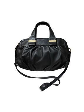 See by Chloe Black Leather Pleated Top Handle Bowler Boston 2way Satchel Auth
